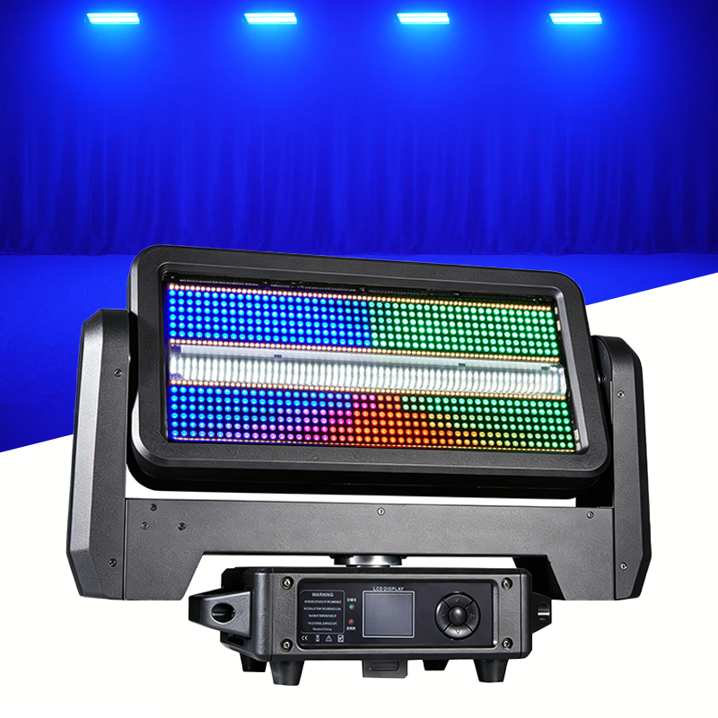 Igracelite 1000W Moving Head LED Strobe Light, 360° Rotation RGB Wash Pixel Stage Effect Lighting, ArtNet DMX512 Professional Flash Light for DJ Nightclub Concert