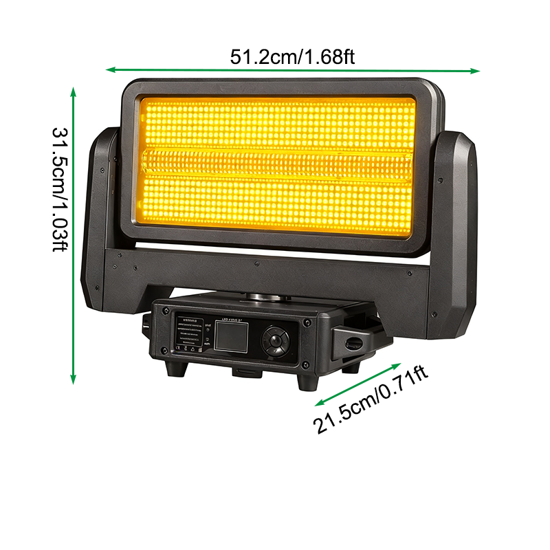 Igracelite 1000W Moving Head LED Strobe Light, 360° Rotation RGB Wash Pixel Stage Effect Lighting, ArtNet DMX512 Professional Flash Light for DJ Nightclub Concert