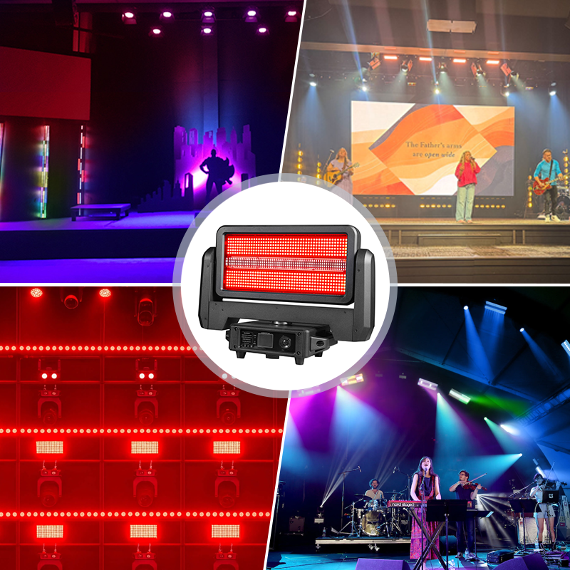 Igracelite 1000W Moving Head LED Strobe Light, 360° Rotation RGB Wash Pixel Stage Effect Lighting, ArtNet DMX512 Professional Flash Light for DJ Nightclub Concert