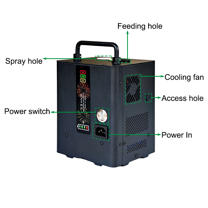 Igracelite 4-Pack Battery Powered Cold Spark Machine with Flight Case, 400W Wireless Portable Cold Sparkular Fountain Machine with Remote Control for Wedding Stage Event DJ