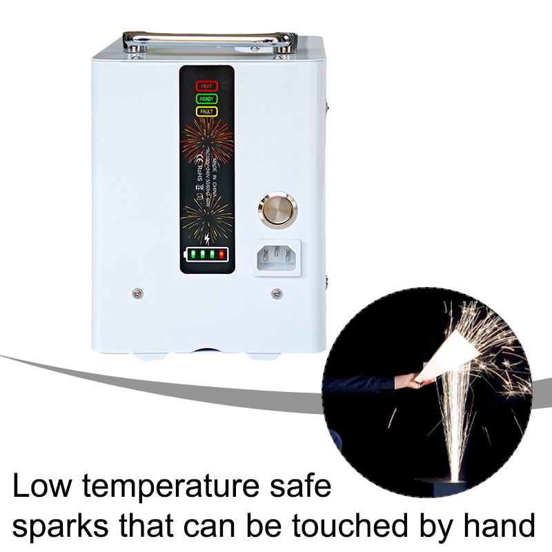 Igracelite 4-Pack Battery Powered Cold Spark Machine with Flight Case, 400W Wireless Portable Cold Sparkular Fountain Machine with Remote Control for Wedding Stage Event DJ