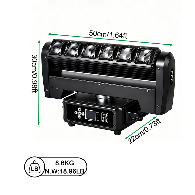 Igracelite 350W Moving Head LED Bar Light, Infinite Pan Tilt Beam Strobe Flash Stage Light, 12-Section Pixel Control, DMX512 RDM Professional Lighting for Nightclub DJ Concert Event Rental