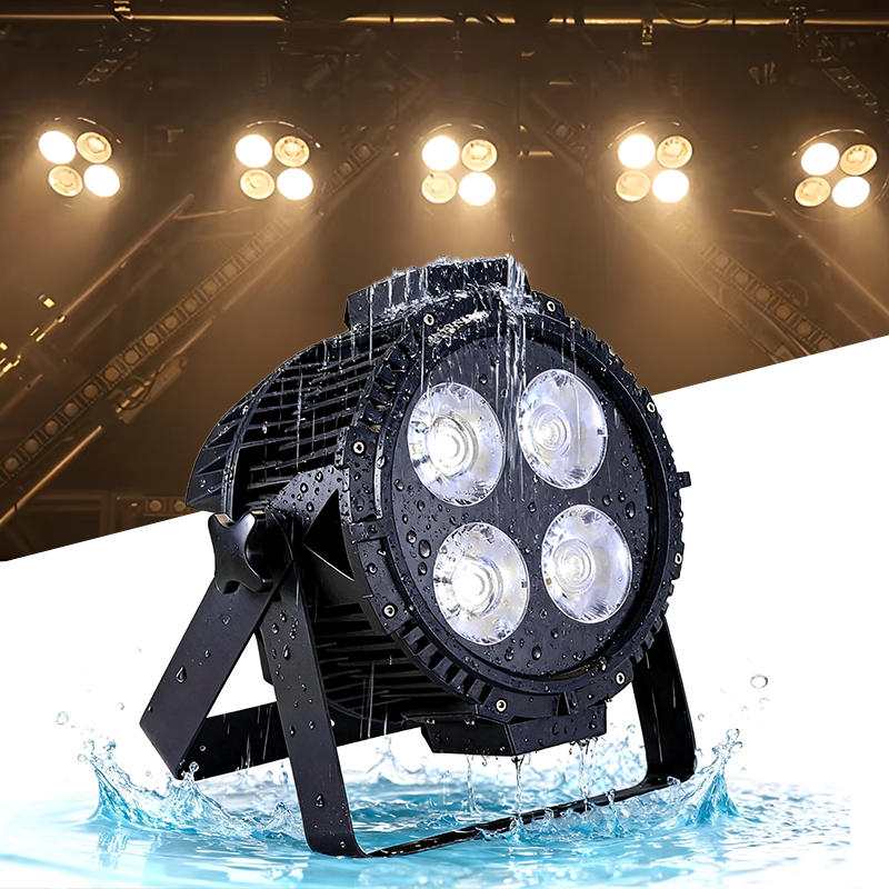 Igracelite 200W 4x50W LED Par Can COB Stage Light, IP65 Waterproof Outdoor Wash Lighting with Adjustable CTO 2800K-7200K, DMX512 Die-Cast Aluminum Par Light for DJ, Wedding, Event Production
