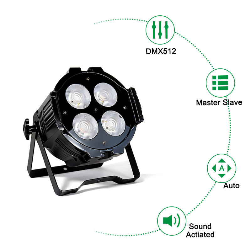 Igracelite 200W 4x50W LED Par Can COB Stage Light, IP65 Waterproof Outdoor Wash Lighting with Adjustable CTO 2800K-7200K, DMX512 Die-Cast Aluminum Par Light for DJ, Wedding, Event Production