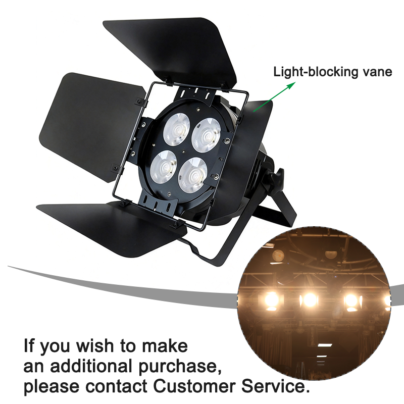 Igracelite 200W 4x50W LED Par Can COB Stage Light, IP65 Waterproof Outdoor Wash Lighting with Adjustable CTO 2800K-7200K, DMX512 Die-Cast Aluminum Par Light for DJ, Wedding, Event Production