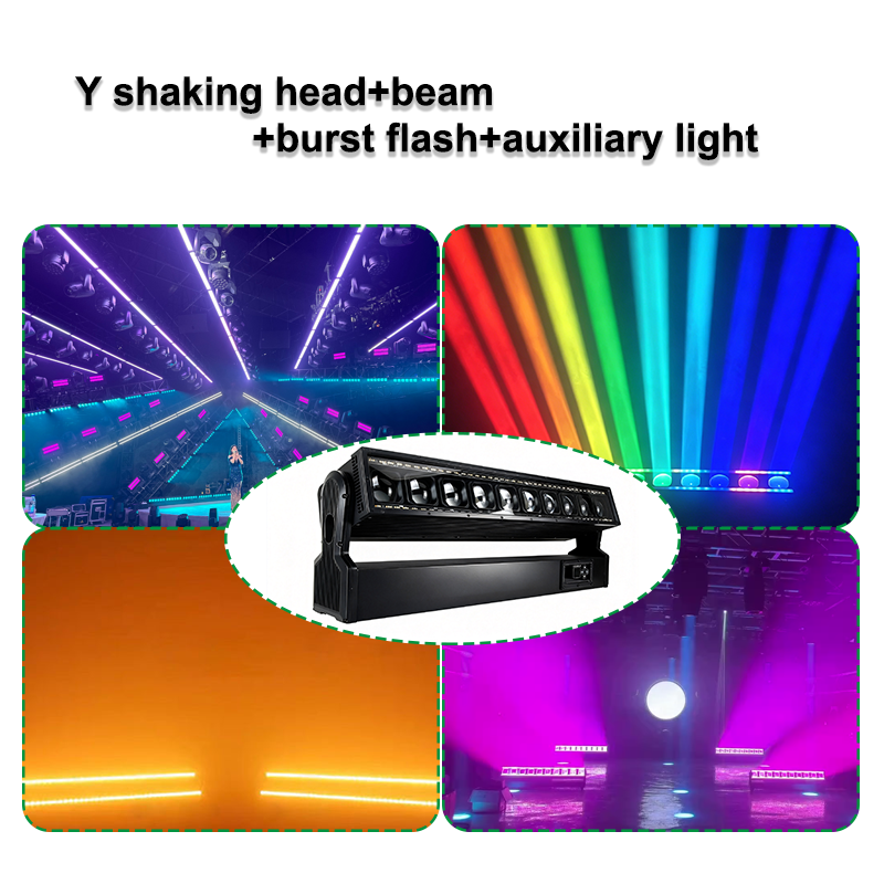 Igracelite IP65 Waterproof 650W LED moving head Bar Light, 10x60W RGBW & 140x0.3W RGB Pixel Beam Wash Strobe for Outdoor Stage Event