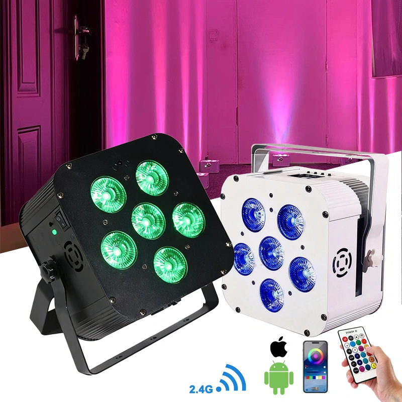6PCs*18W RGBWAUv 6in1 WiFi wireless DMX battery led par light