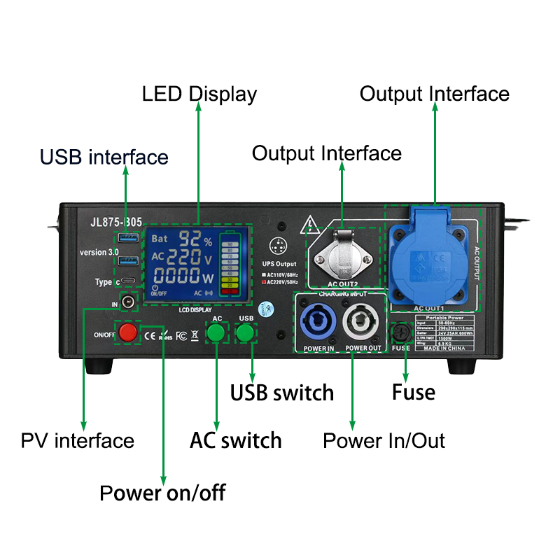 Igracelite 1500w powered portable power for cold spark machines and stage lights