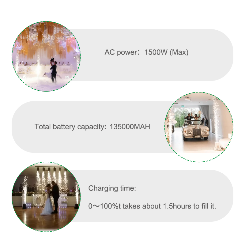 Igracelite 1500w powered portable power for cold spark machines and stage lights