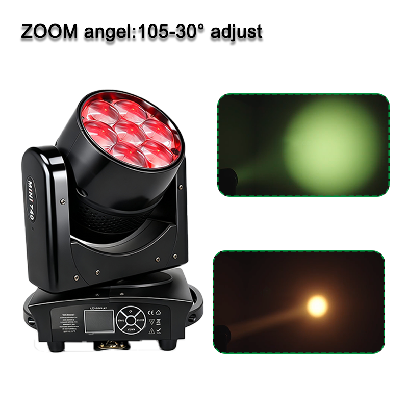 7x40W zoom Led moving head lights