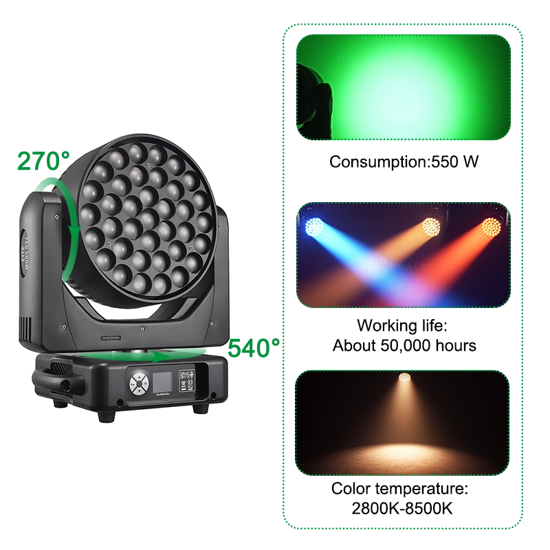Igracelite 37X15W K20 4in1 Zoom Beam Moving Head
