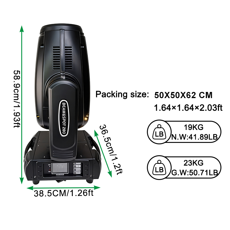 280W 10R beam spot wash 3in1 moving head light