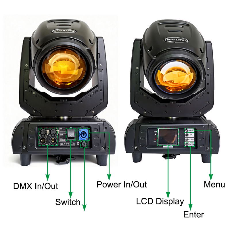 Igracelite 280W 10R Beam Moving Head Light 10R YODN Lamp Stage Lighting with 14 Colors, 14 Static Gobos, 9 Rotating Gobos, 8-Facet Prism, Frost Effect, 0-4° Beam Angle DMX512 for DJ Disco Club Concert