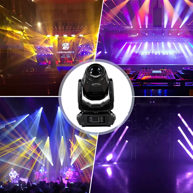 Igracelite 280W 10R Beam Moving Head Light 10R YODN Lamp Stage Lighting with 14 Colors, 14 Static Gobos, 9 Rotating Gobos, 8-Facet Prism, Frost Effect, 0-4° Beam Angle DMX512 for DJ Disco Club Concert
