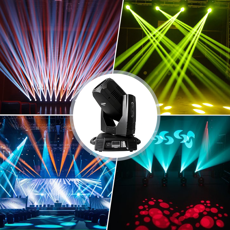 Igracelite 350W 17R Beam Moving Head Light Professional Stage Lighting Fixture with Zoom Focus 2.5°-38°, 13 Colors, Dual Prism, Frost, DMX512 RDM, DJ Concert Theater Light