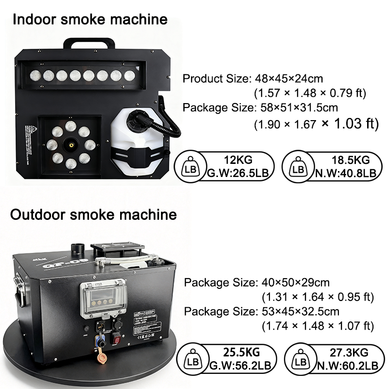 Igracelite Smoke Machine 3000W Professional Stage Fog Machine, Vertical Fog Jet with DMX512 Remote Control, Indoor IP20 & Outdoor IP65 Models, High Output for DJ Wedding Concert Festival Stage Effects