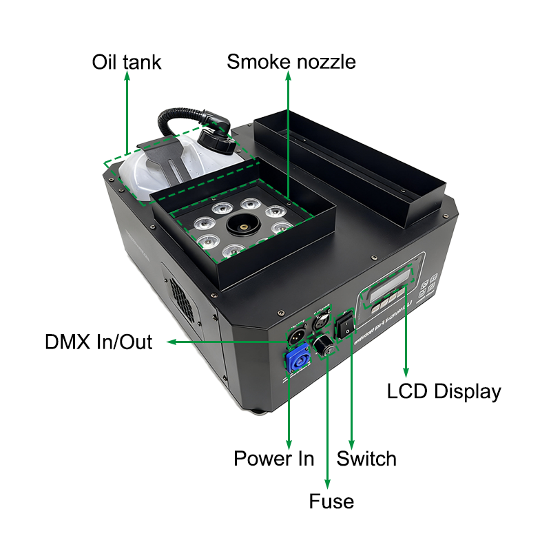Igracelite Smoke Machine 3000W Professional Stage Fog Machine, Vertical Fog Jet with DMX512 Remote Control, Indoor IP20 & Outdoor IP65 Models, High Output for DJ Wedding Concert Festival Stage Effects