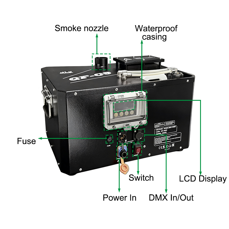 Igracelite Smoke Machine 3000W Professional Stage Fog Machine, Vertical Fog Jet with DMX512 Remote Control, Indoor IP20 & Outdoor IP65 Models, High Output for DJ Wedding Concert Festival Stage Effects