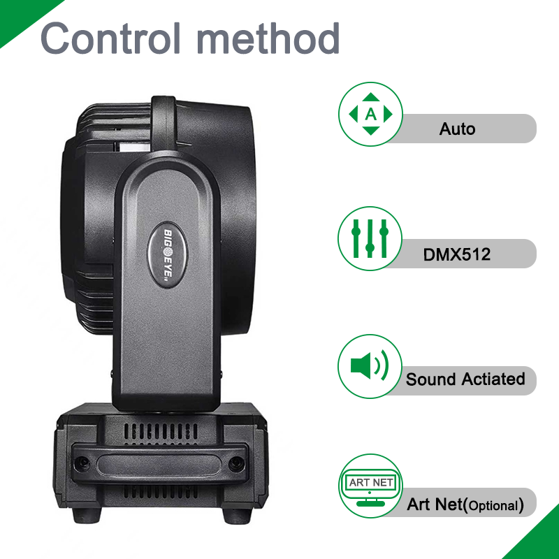 Igracelite LED Moving Head 19x25W RGBW 4-in-1 Bee Eye & Wash Zoom Stage Light with Pixel Control, Halo Ring, Linear Zoom, DMX512, RDM, Artnet for DJ, Concert, Theater and Event Lighting