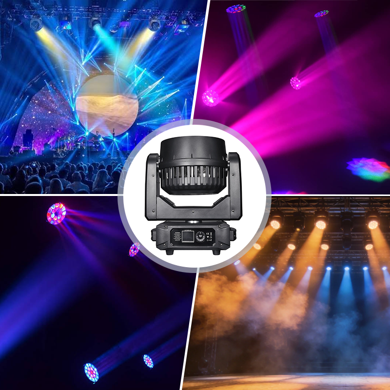 Igracelite LED Moving Head 19x25W RGBW 4-in-1 Bee Eye & Wash Zoom Stage Light with Pixel Control, Halo Ring, Linear Zoom, DMX512, RDM, Artnet for DJ, Concert, Theater and Event Lighting