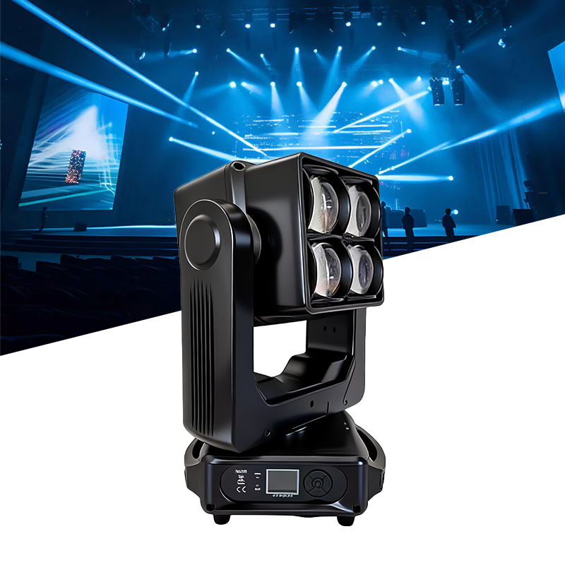 Igracelite LED Moving Head Light 400W Double Sided LED Club Stage Light with 4x60W RGBW Beam, DMX512 Control, 20/34/93 Channels, 32-bit Linear Dimming, Professional DJ Disco Concert Lighting