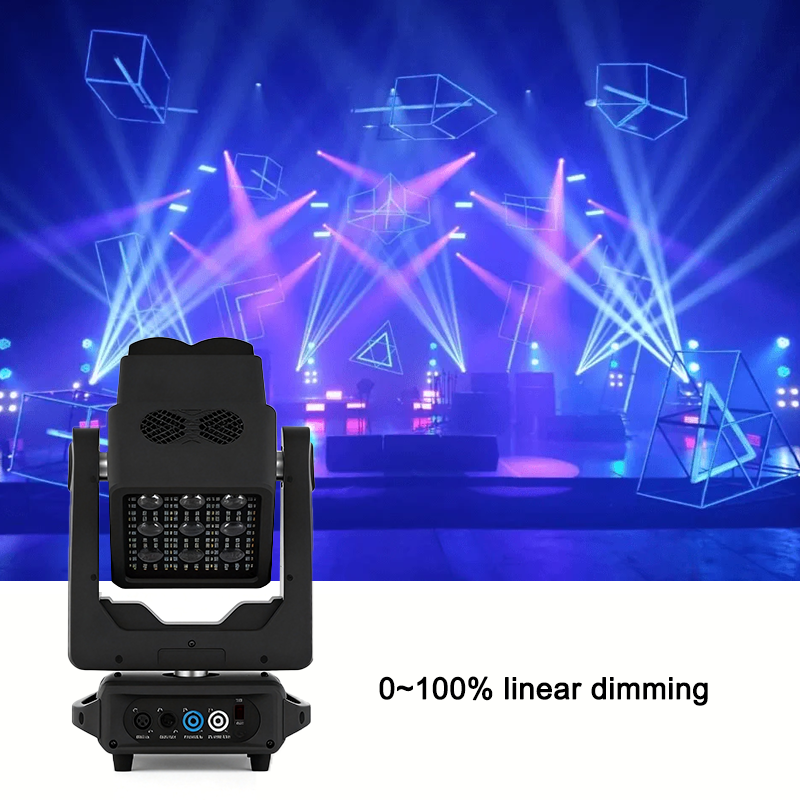Igracelite LED Moving Head Light 400W Double Sided LED Club Stage Light with 4x60W RGBW Beam, DMX512 Control, 20/34/93 Channels, 32-bit Linear Dimming, Professional DJ Disco Concert Lighting