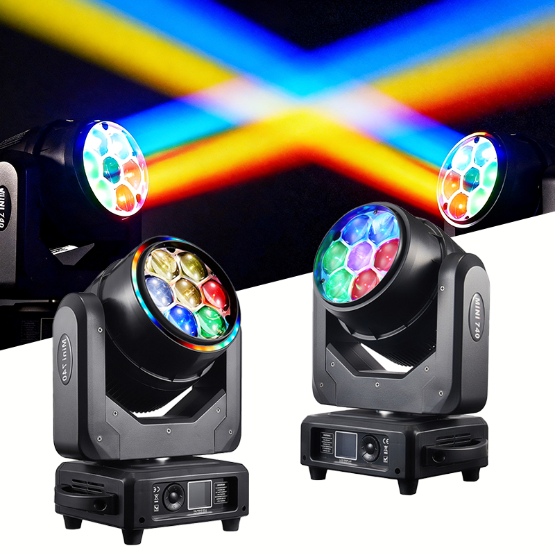 Igracelite 350W LED Moving Head 7x40W RGBW 4 in 1 Bee Eye Zoom Wash Beam Stage Light DMX512 Professional DJ Club Event Lighting