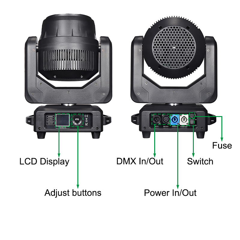Igracelite 350W LED Moving Head 7x40W RGBW 4 in 1 Bee Eye Zoom Wash Beam Stage Light DMX512 Professional DJ Club Event Lighting