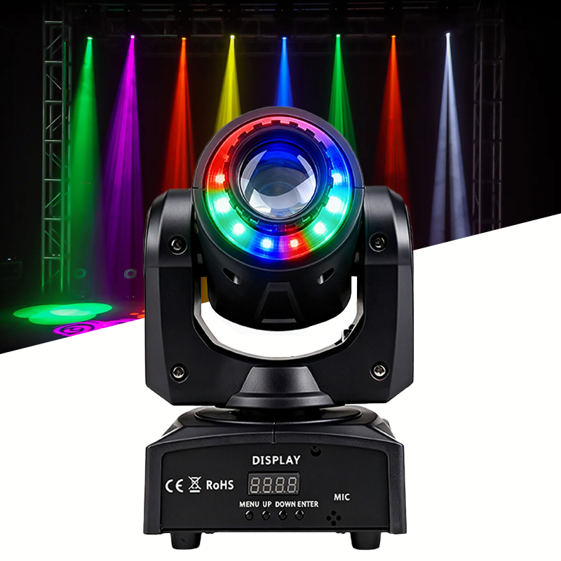 Igracelite 60W LED Moving Head Light RGBW 4-in-1 Spot Beam Stage Light with 40W LED, DMX512 DJ Disco Party Lighting for KTV, Hotel, Club and Entertainment Events