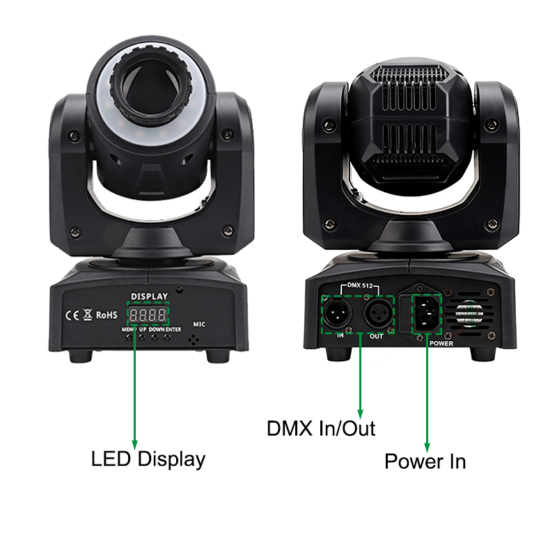 Igracelite 60W LED Moving Head Light RGBW 4-in-1 Spot Beam Stage Light with 40W LED, DMX512 DJ Disco Party Lighting for KTV, Hotel, Club and Entertainment Events