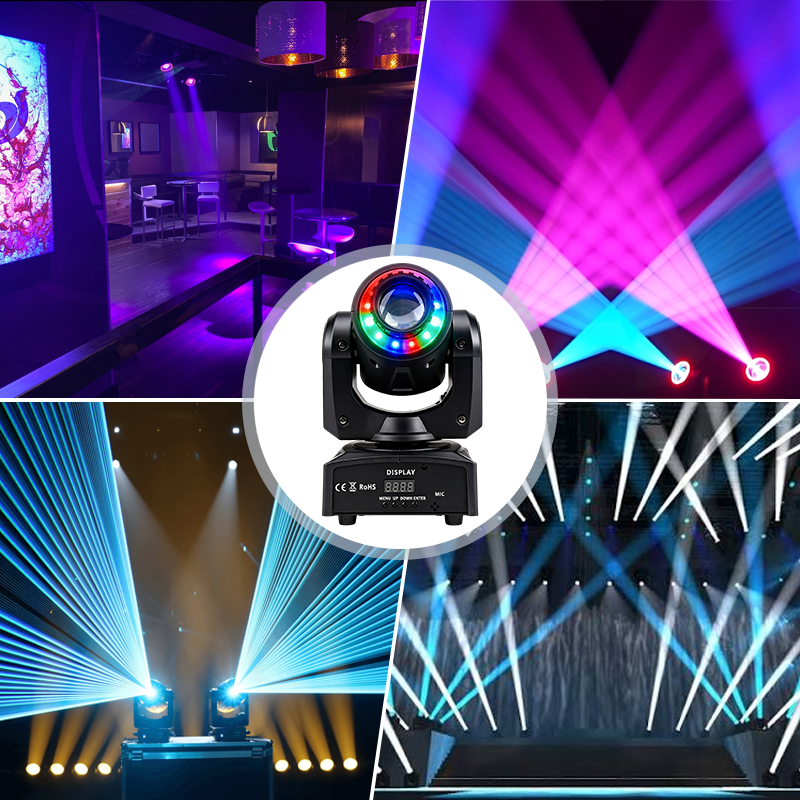 Igracelite 60W LED Moving Head Light RGBW 4-in-1 Spot Beam Stage Light with 40W LED, DMX512 DJ Disco Party Lighting for KTV, Hotel, Club and Entertainment Events