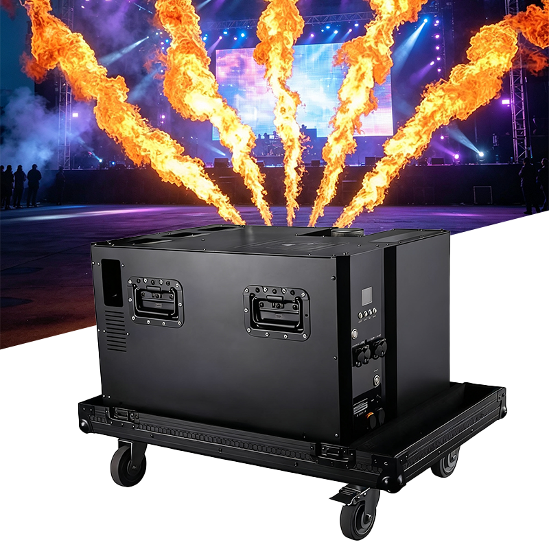 Igracelite IPX3 1600W 5-Head Flame Machine DMX512 Fire Effect System with 8-10m Flame Height for Outdoor Events & Festivals