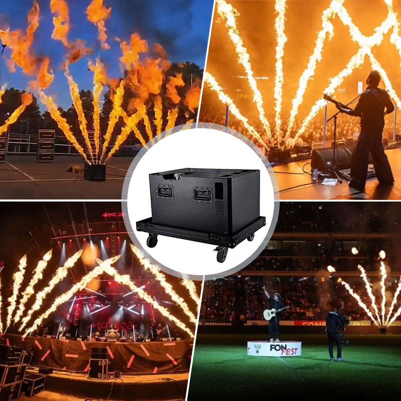 Igracelite 1600W 5-Head Flame Machine DMX512 Fire Effect System with 8-10m Flame Height for Outdoor Events & Festivals