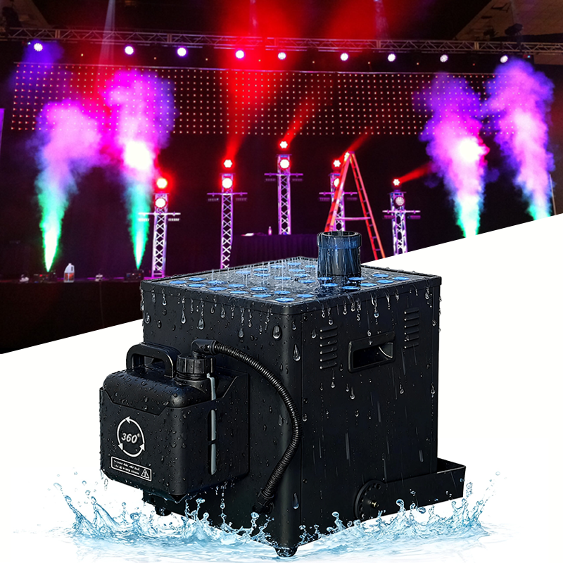Igracelite 4000W Fog Jet Machine CO2 Simulation Smoke Machine with RGB LED Lights, DMX512 Control, 20M High Smoke Column Effect for Stage, DJ, Event and Show
