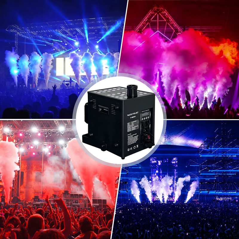 Igracelite 4000W Fog Jet Machine CO2 Simulation Smoke Machine with RGB LED Lights, DMX512 Control, 20M High Smoke Column Effect for Stage, DJ, Event and Show