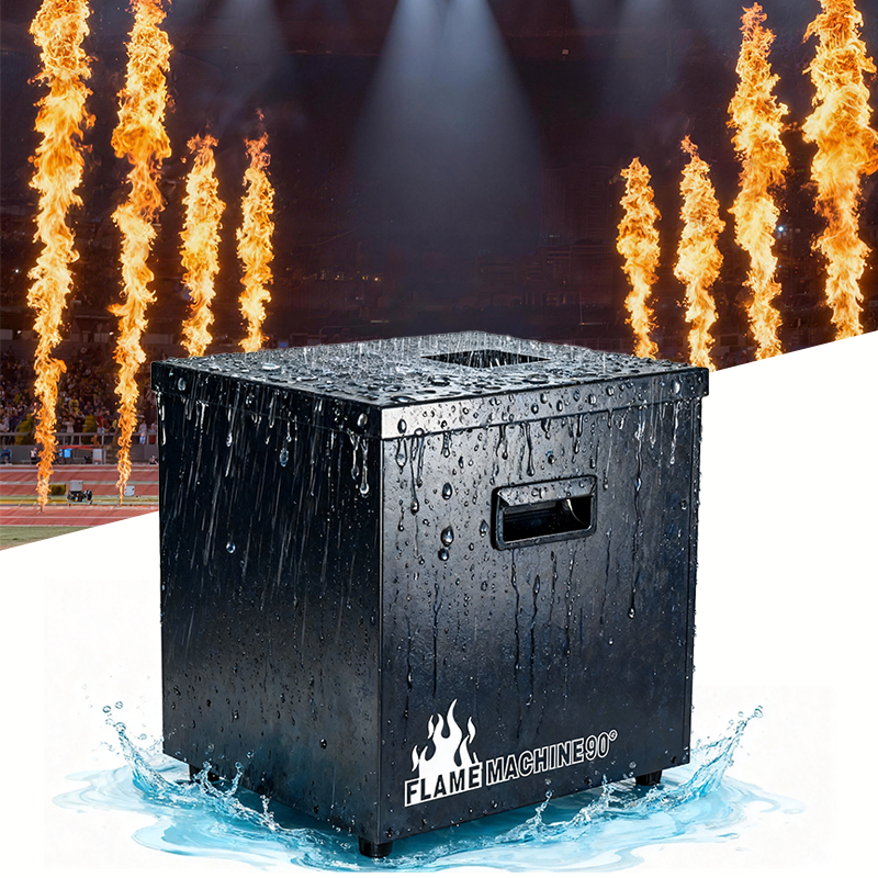 Igracelite 1200W Flame Machine Waterproof Single Shot Vertical Fire Machine DMX512 Control 5-10M Flame Height Stage Effect Equipment IP55 for Events Shows