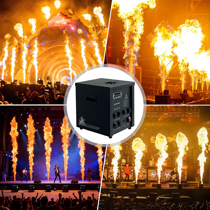 Igracelite 1200W Flame Machine Waterproof Single Shot Vertical Fire Machine DMX512 Control 5-10M Flame Height Stage Effect Equipment IP55 for Events Shows