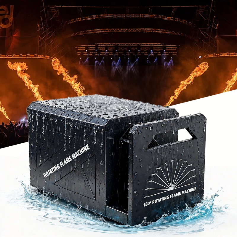 Igracelite 1800W IPX3 Moving Head Flame Machine IP55 DMX512 Control 8 Channels Stage Fire Effect Machine with 8-10M Flame Height for Events, Shows and Outdoor Performances