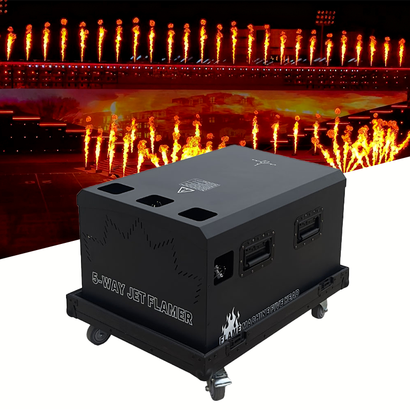 Igracelite 3000W Five head flame machine Professional DMX512 Stage Flame Effect Machine with 5 Nozzles, 8-10M Flame Height for Events, Concerts, Shows