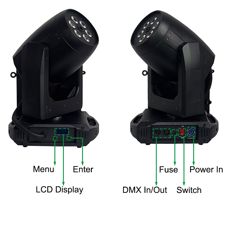 Igracelite 2000W LED Moving Head Fog Machine, DMX512 Stage Smoke Machine with LCD Controller, 25000 CFM Fog Output, RGB LED Lighting Effect for DJ Club Event Party