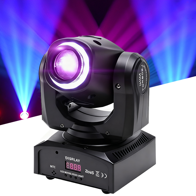 Igracelite 30W LED Moving Head Light, DMX512 Stage Lighting with 8 Patterns 8 Colors, 9/13CH Control, Voice Activated DJ Party Beam Lamp with Manual Focus for Events and Shows