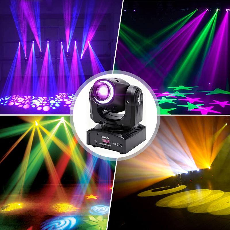 Igracelite 30W LED Moving Head Light, DMX512 Stage Lighting with 8 Patterns 8 Colors, 9/13CH Control, Voice Activated DJ Party Beam Lamp with Manual Focus for Events and Shows