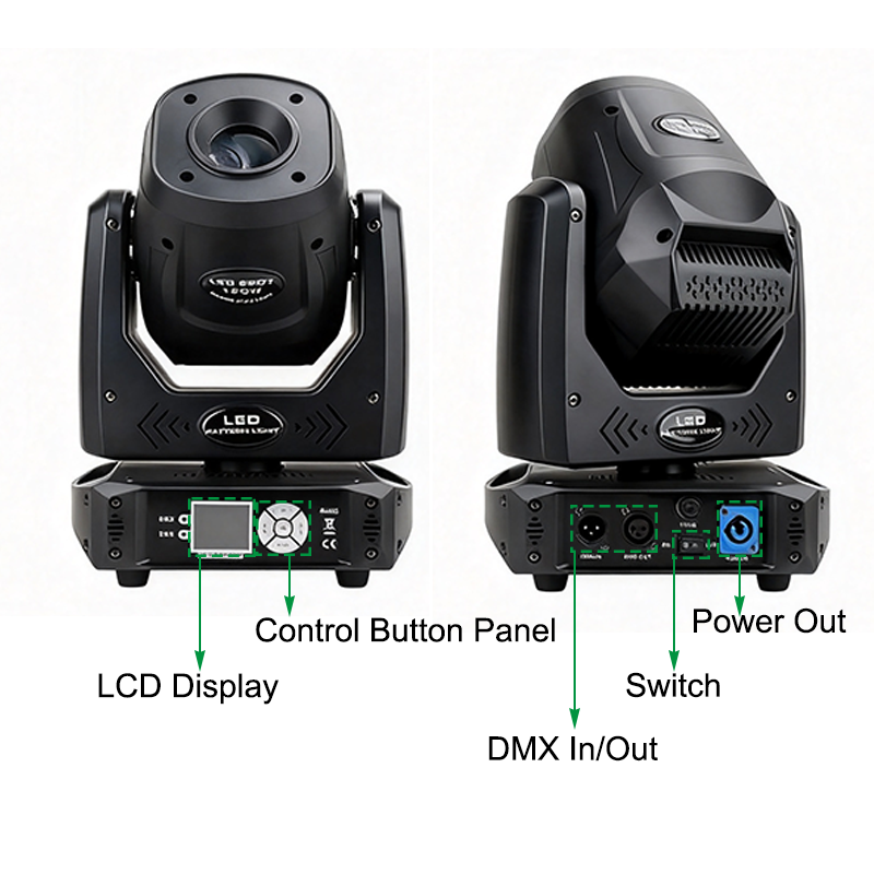 Igracelite 100W LED Moving Head Light 8000LM Gobo Spot Stage Lighting with 5 Face Prism DMX 14CH for Events & Shows
