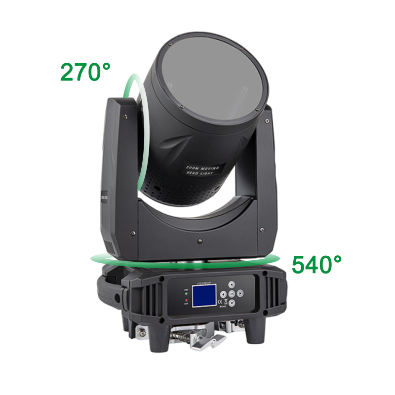 Igracelite 400W LED Moving Head Light, 6000K COB LED Beam Fixture with Electric Zoom 6-50°, DMX512 Control, CRI>95, Professional Stage Lighting