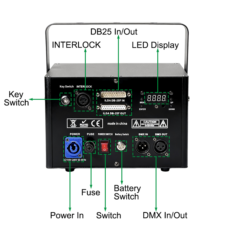 Igracelite 2W/3W/5W Laser Light RGB Bluetooth Stage Laser Projector with DMX Sound Control, 20Kpps Scanning Auto Mode for DJ Disco Club Party Event Lighting