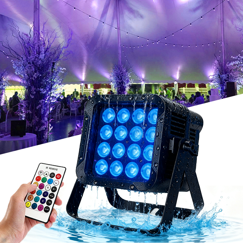 Igracelite 16×12W 10000mAh Battery LED Wash Light, RGBWAP 6-in-1 Wireless DMX IP65 Waterproof LED Stage Light  WiFi APP Control for Events & Outdoor Lighting