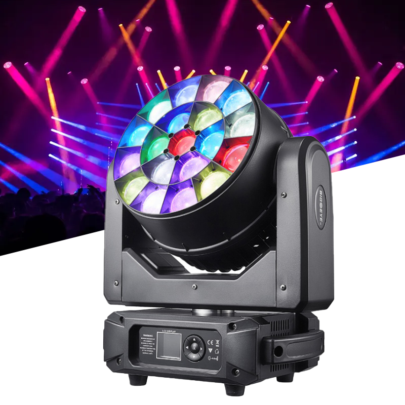 Igracelite K15 19x40w RGBW LED wash big bee eye moving head light for concerts and parties