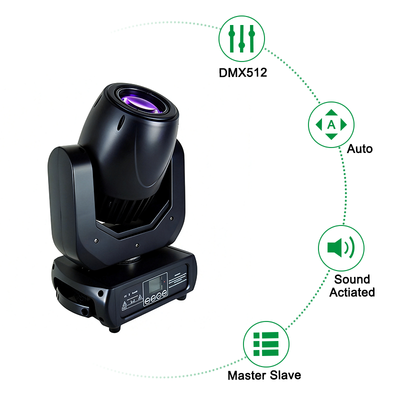 Igracelite 150W LED Moving Head Stage Light, 16/14CH DMX Control, 15° Beam Focus, Rotating Gobos, 3-Sided Prism, Professional DJ Lighting