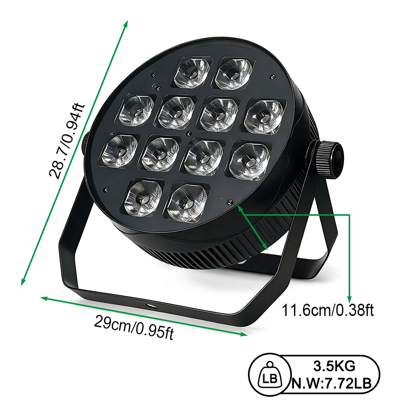 Igracelite 12×18W Battery Led Stage Light RGBWA UV 6in1 Rechargeable Wireless DMX Par Uplight for DJ Wedding Events