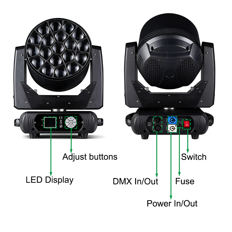 Igracelite 19×30W DMX Control Bee Eye LED Moving Head Light